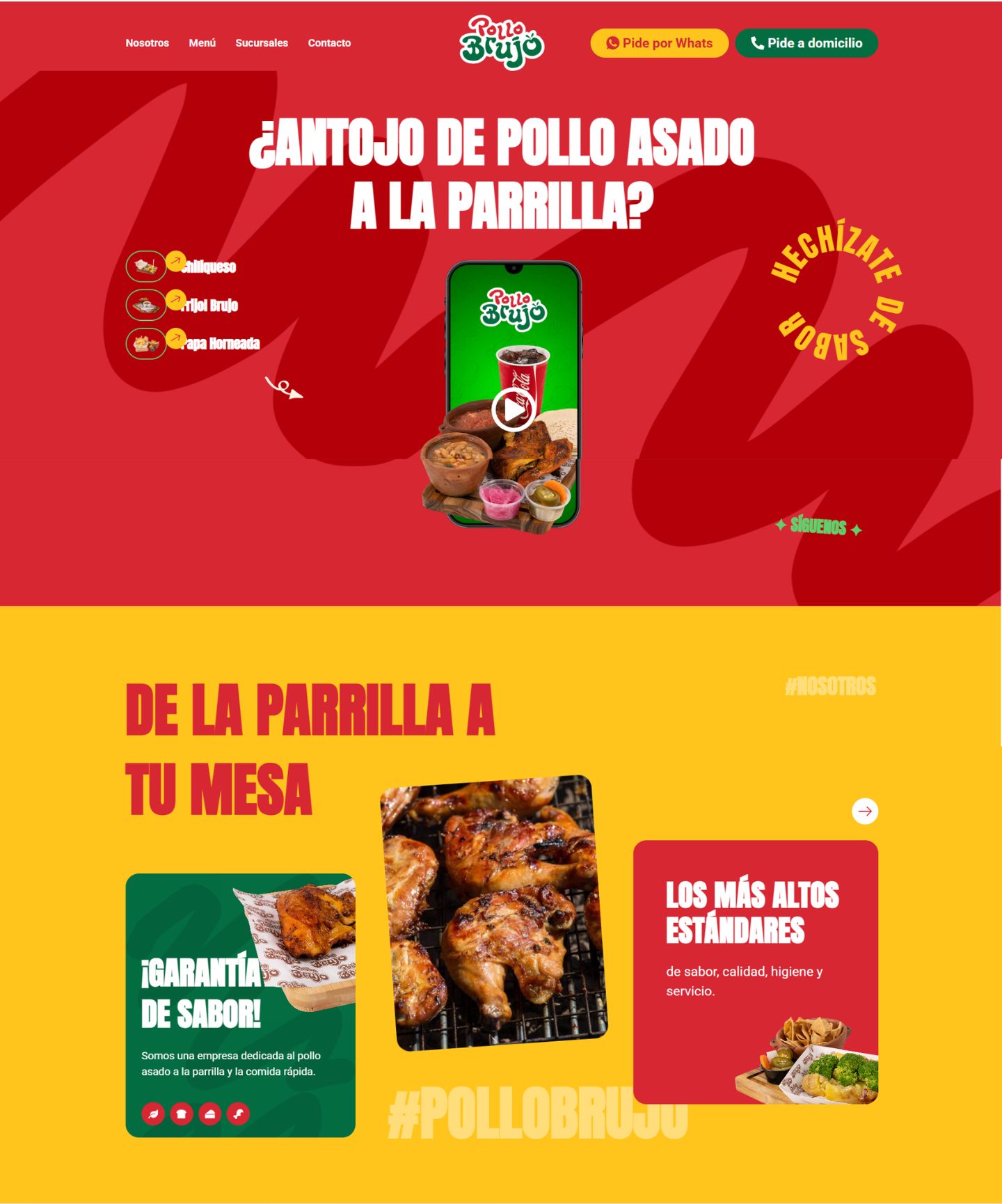 Sitio web de Pollo Brujo